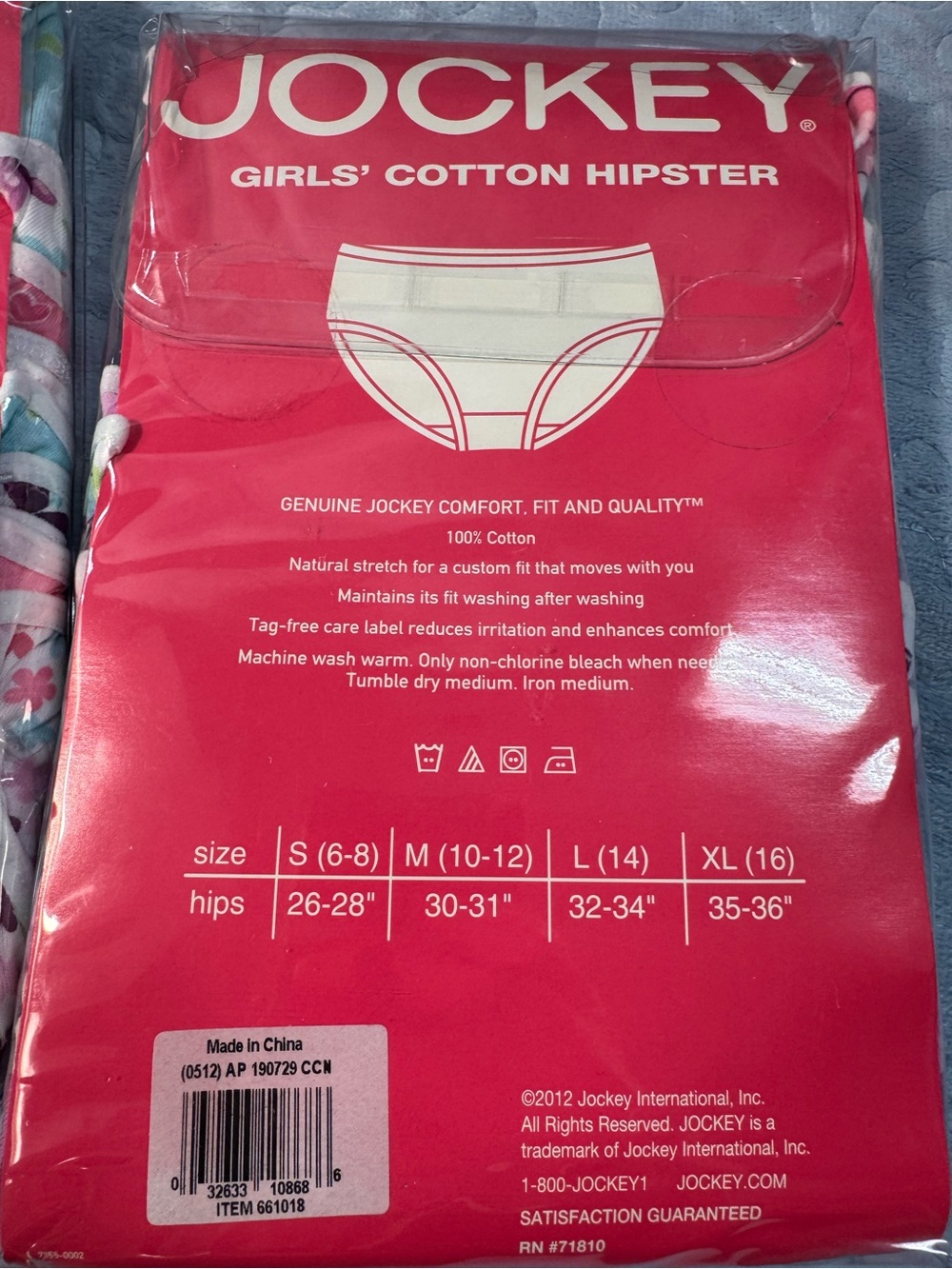 Jockey Girls' Pink and Purple Cotton Hipster 16-Pack (2 x 8) - Picture 5 of 7